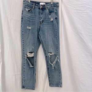 Vervet high waisted, distressed, cropped jeans.